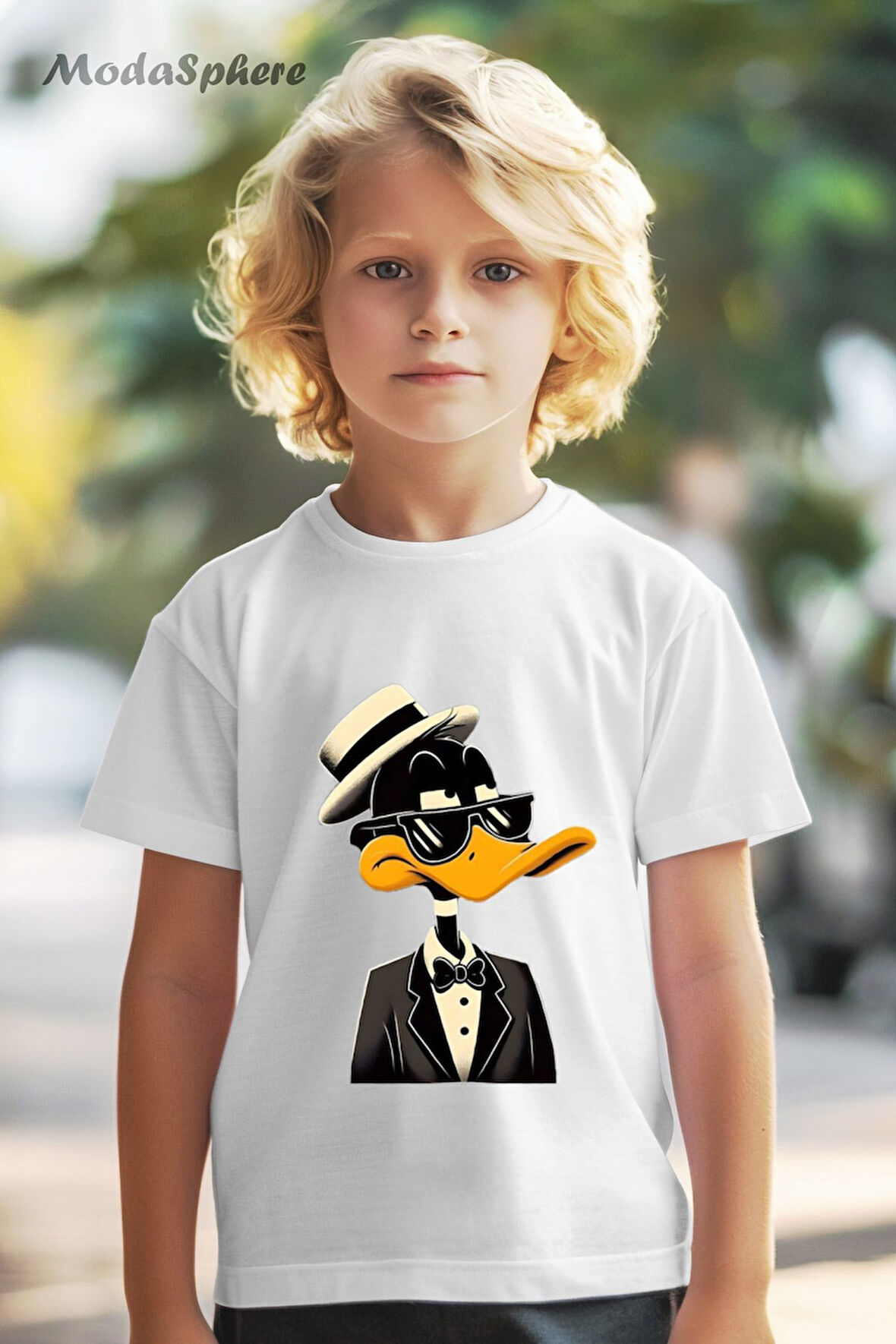 HAYVAN FİGÜRLÜ DAFFY DUCK BASKILI OVERSIZE TİŞÖRT