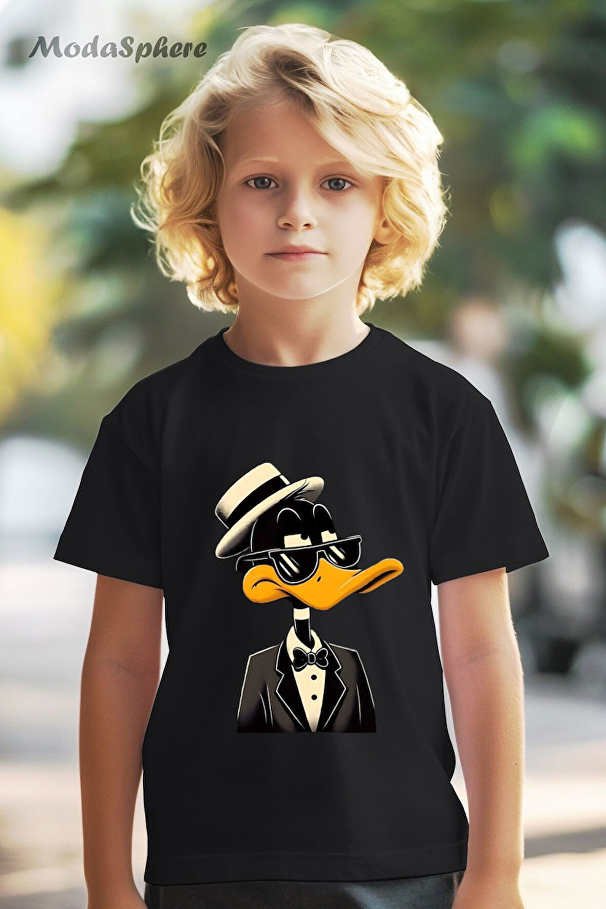 HAYVAN FİGÜRLÜ DAFFY DUCK BASKILI OVERSIZE TİŞÖRT