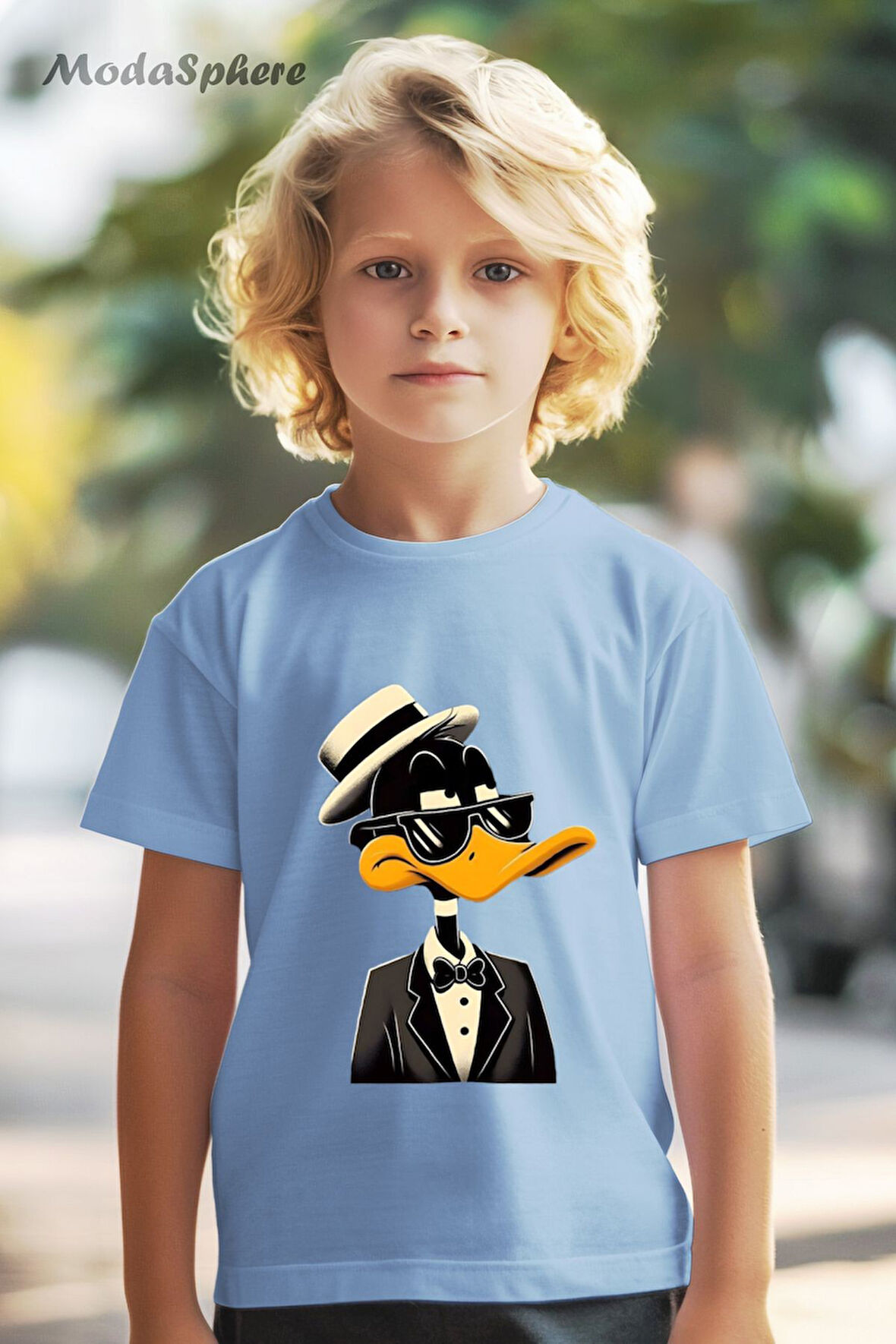 HAYVAN FİGÜRLÜ DAFFY DUCK BASKILI OVERSIZE TİŞÖRT