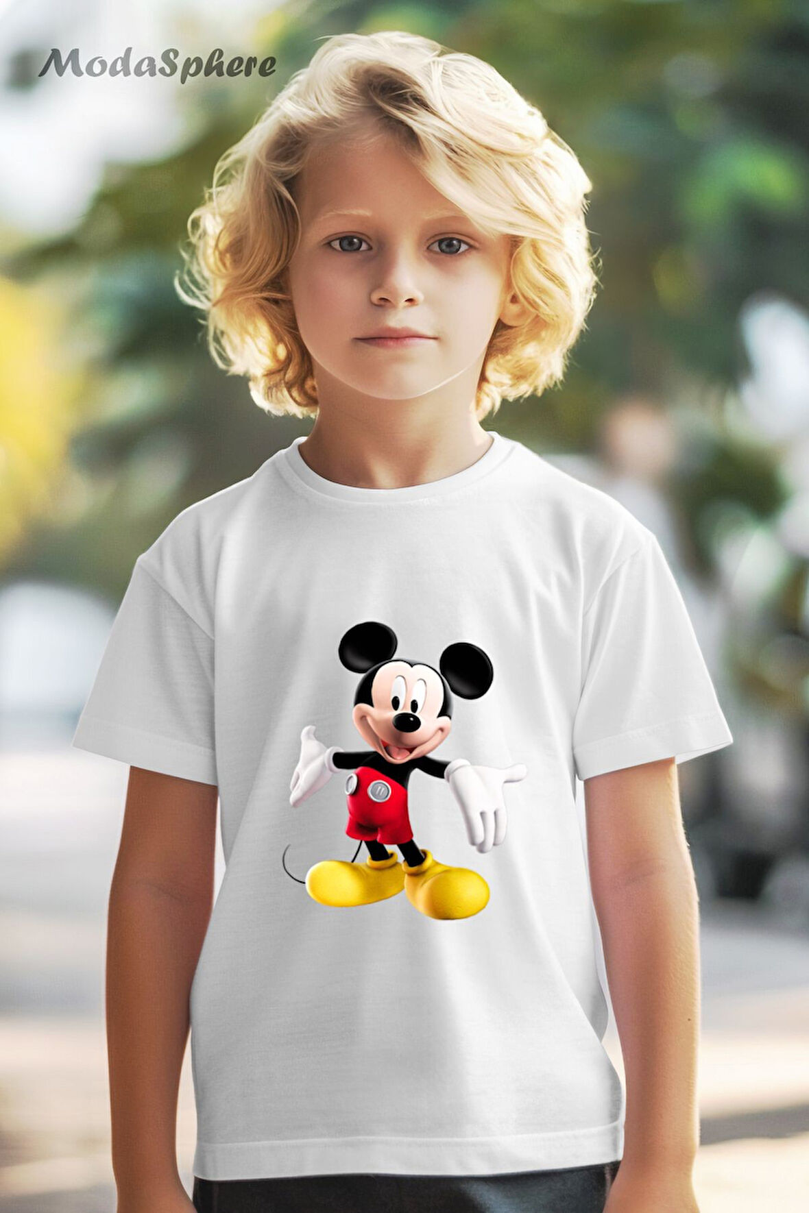 HAYVAN FİGÜRLÜ MICKEY MOUSE MİKİ FARE BASKILI OVERSIZE TİŞÖRT