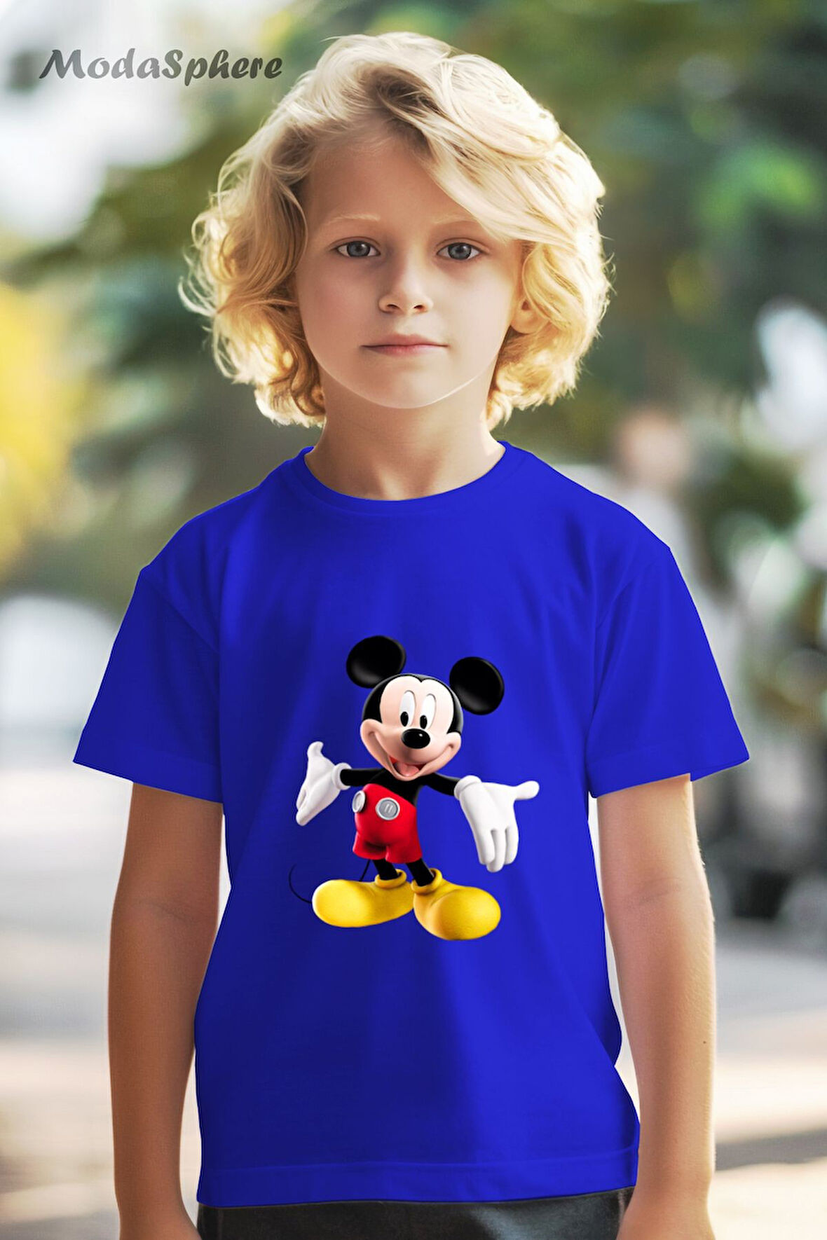 HAYVAN FİGÜRLÜ MICKEY MOUSE MİKİ FARE BASKILI OVERSIZE TİŞÖRT