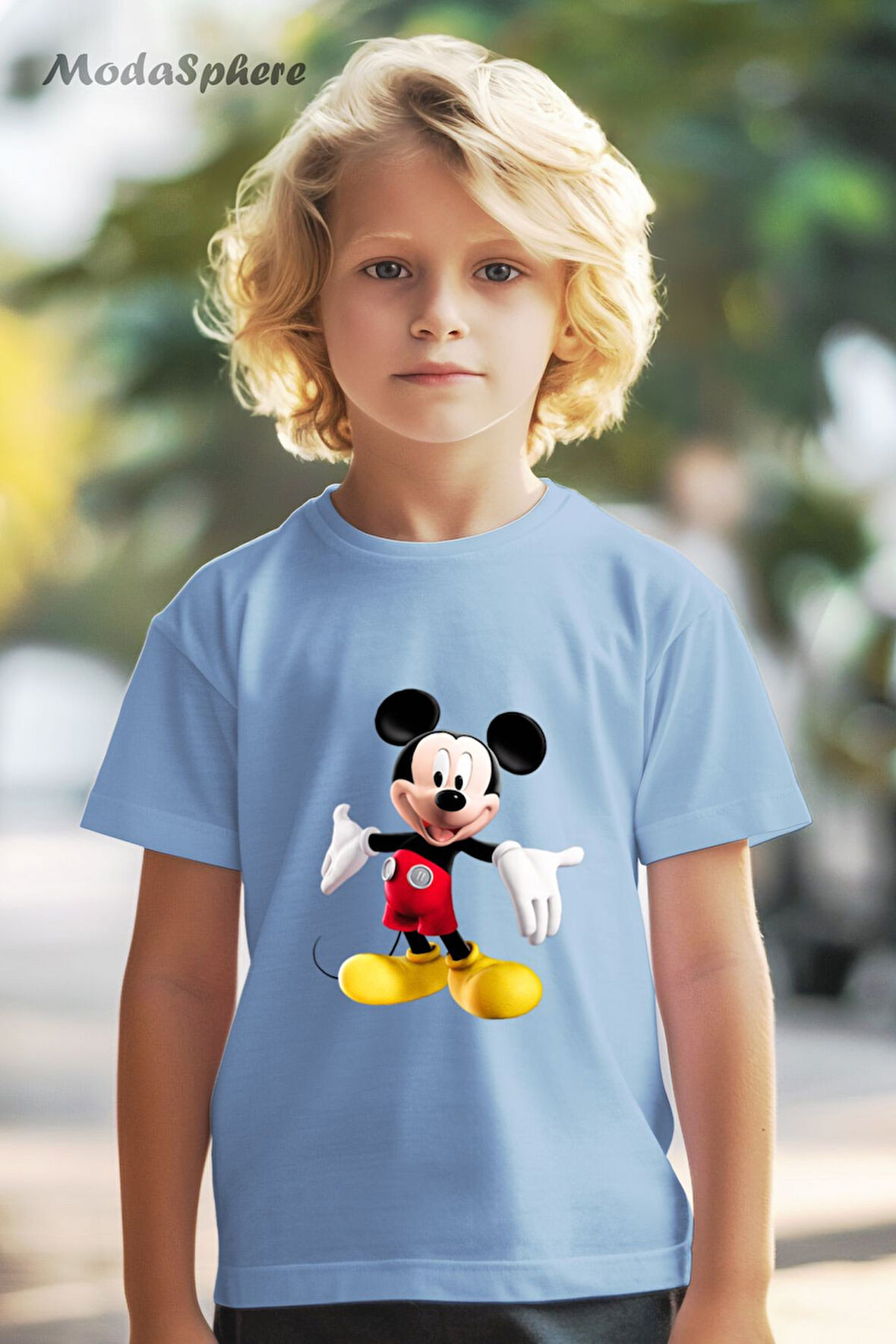 HAYVAN FİGÜRLÜ MICKEY MOUSE MİKİ FARE BASKILI OVERSIZE TİŞÖRT