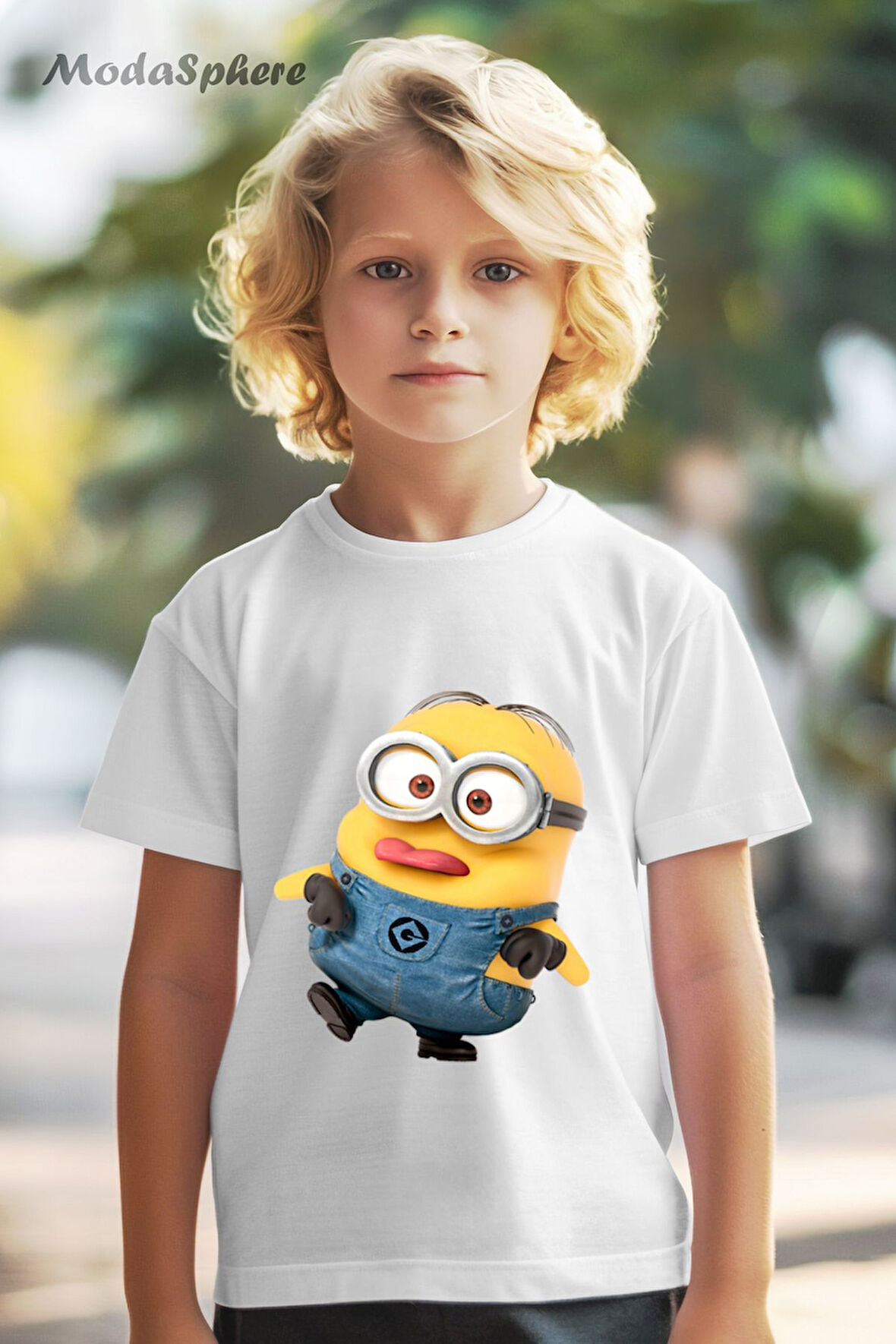 HAYVAN FİGÜRLÜ MINION BASKILI OVERSIZE TİŞÖRT
