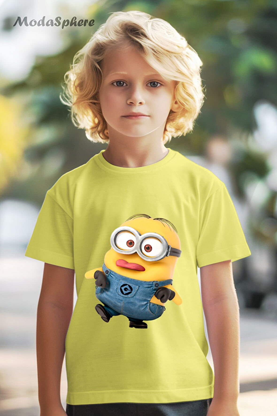 HAYVAN FİGÜRLÜ MINION BASKILI OVERSIZE TİŞÖRT