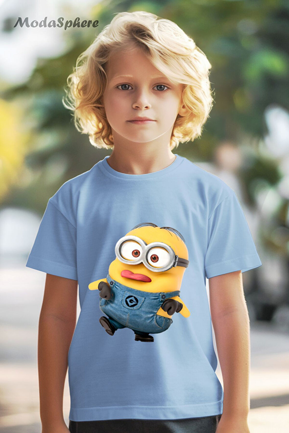 HAYVAN FİGÜRLÜ MINION BASKILI OVERSIZE TİŞÖRT