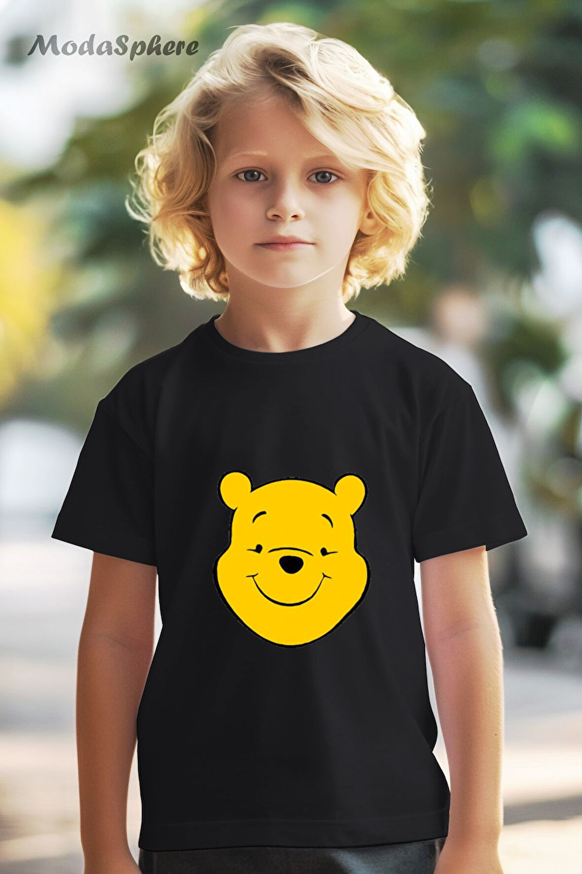HAYVAN FİGÜRLÜ WINNIE KAFA BASKILI OVERSIZE TİŞÖRT