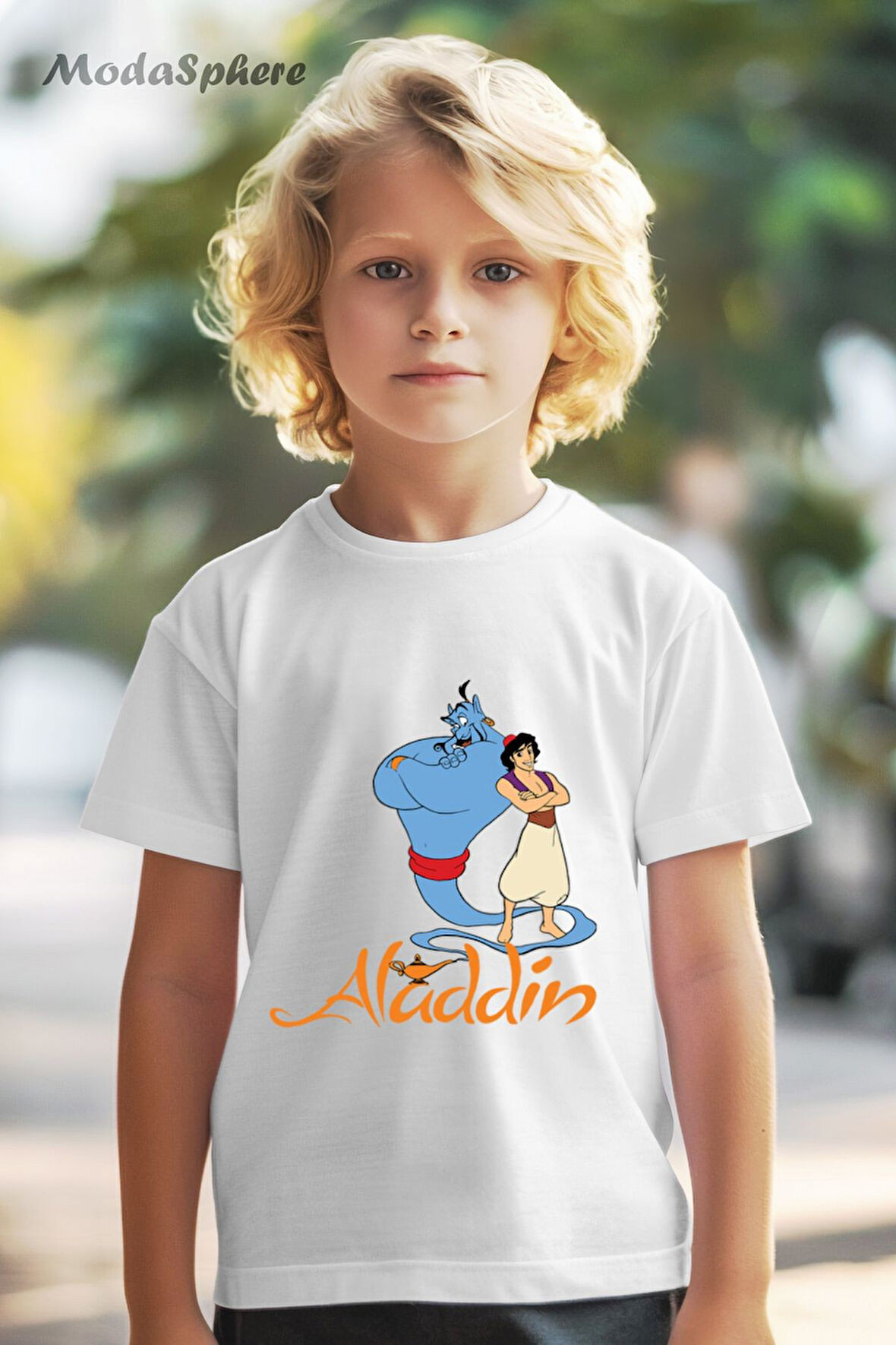 SİHİRLİ LAMBA ALADDİN BASKILI OVERSIZE TİŞÖRT