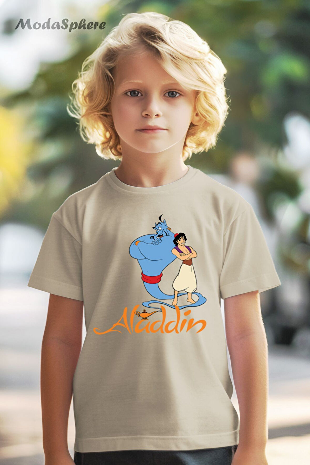SİHİRLİ LAMBA ALADDİN BASKILI OVERSIZE TİŞÖRT