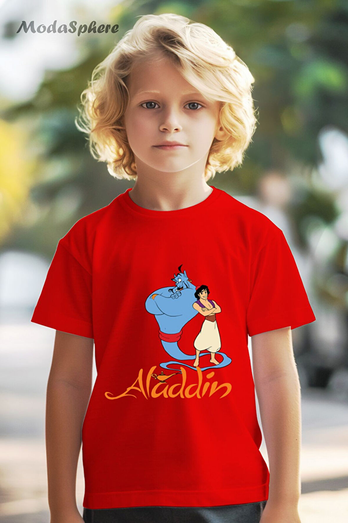 SİHİRLİ LAMBA ALADDİN BASKILI OVERSIZE TİŞÖRT