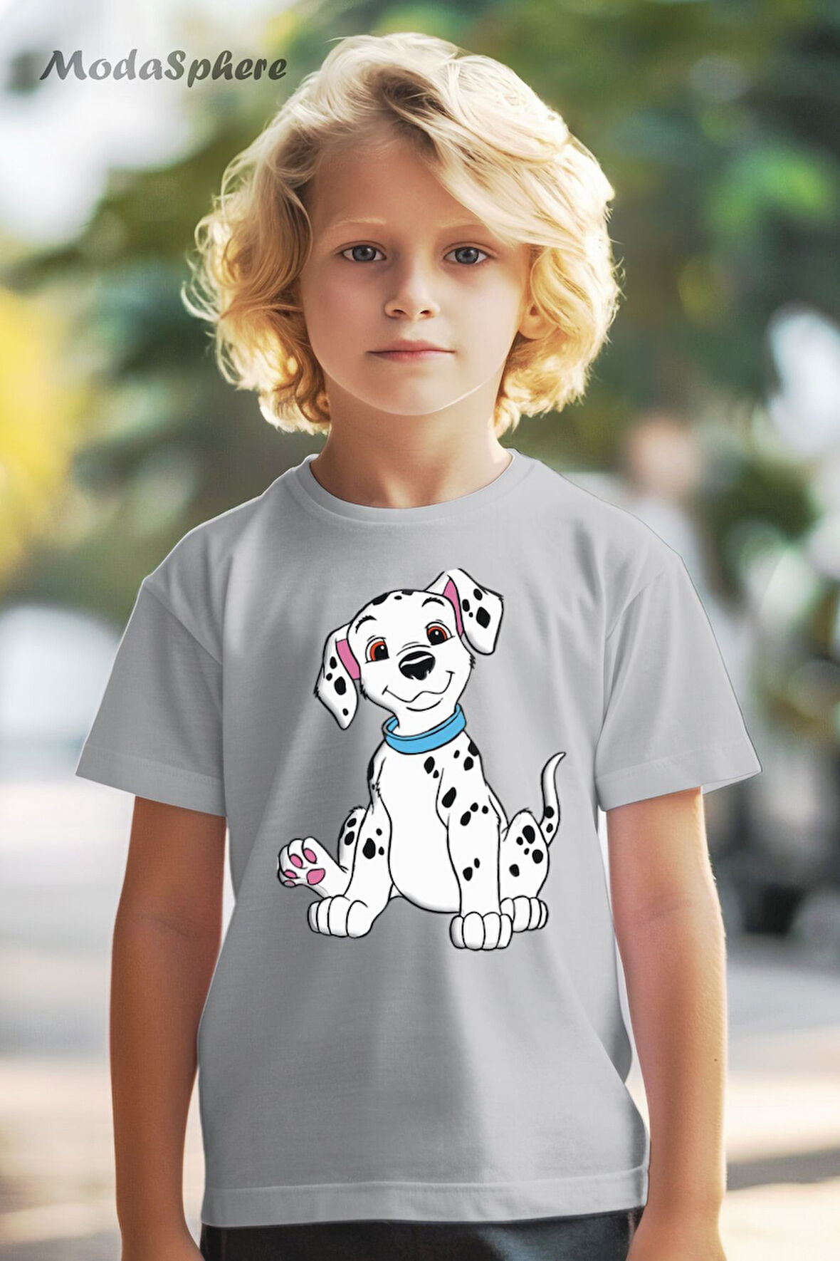 HAYVAN FİGÜRLÜ DALMAÇYALI KÖPEK BASKILI OVERSIZE TİŞÖRT