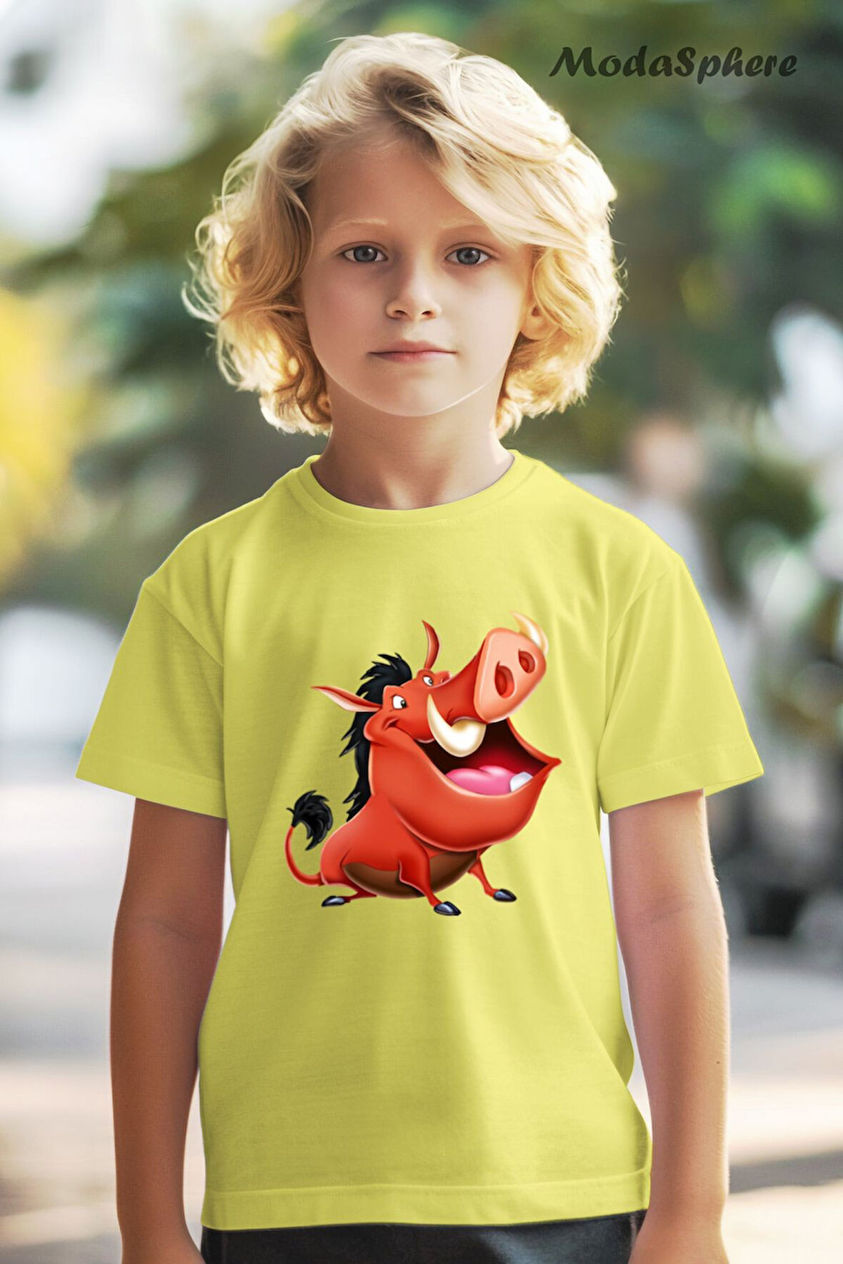 HAYVAN FİGÜRLÜ PUMBAA BASKILI OVERSIZE TİŞÖRT