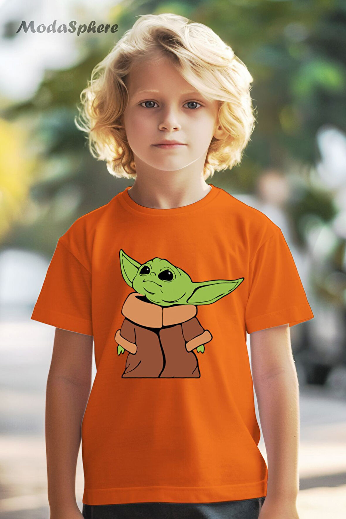 HAYVAN FİGÜRLÜ YODA BASKILI OVERSIZE TİŞÖRT