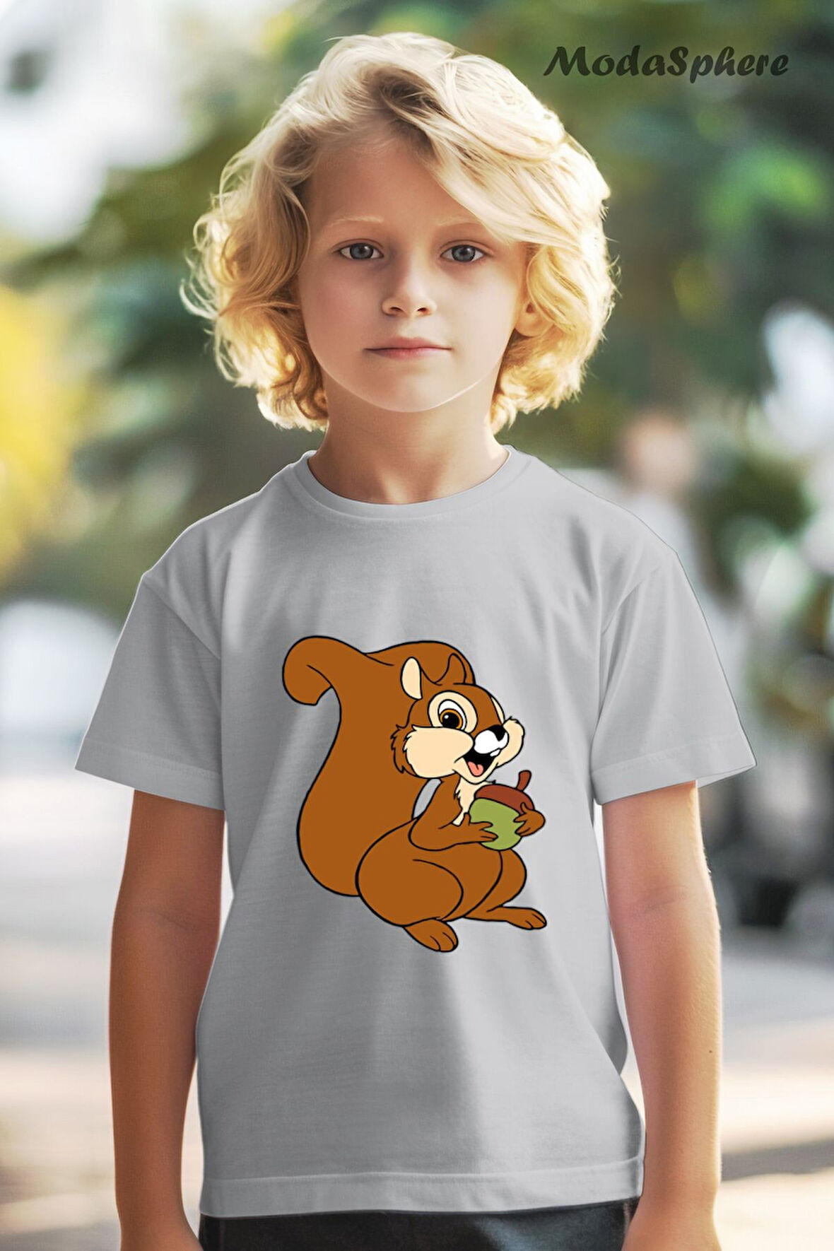 HAYVAN FİGÜRLÜ ALVİN SİNCAP BASKILI OVERSIZE TİŞÖRT