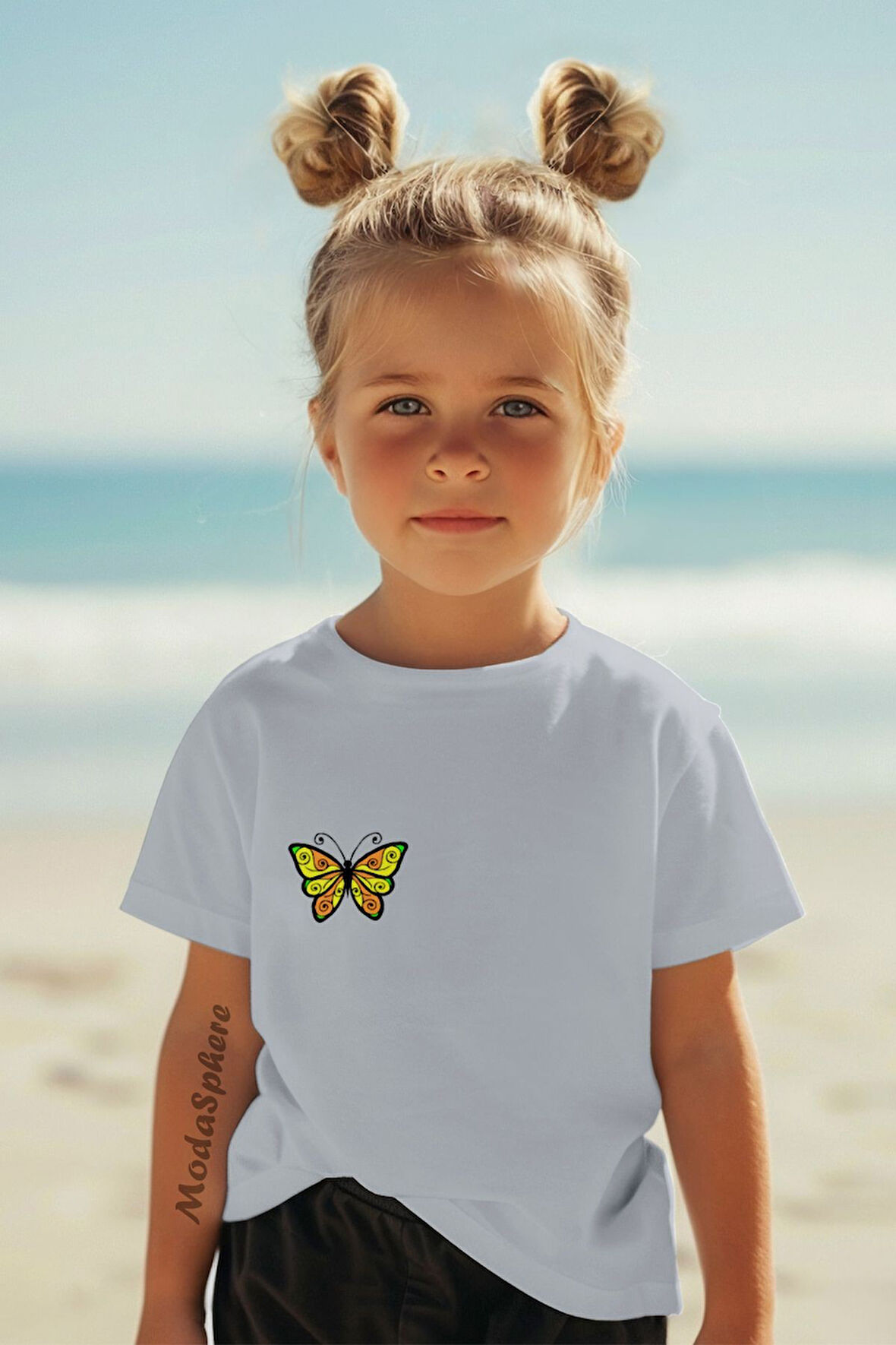 KELEBEK BASKILI ÇOCUK TİŞÖRT