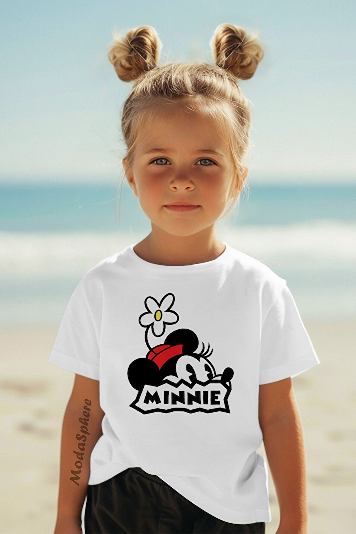MINNIE YAZISI BASKILI ÇOCUK TİŞÖRT