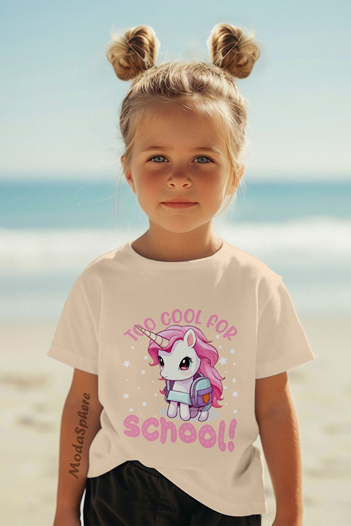 PONNY SCHOOL BASKILI BİSİKLET YAKA KISA KOLLU ÇOCUK TİŞÖRT