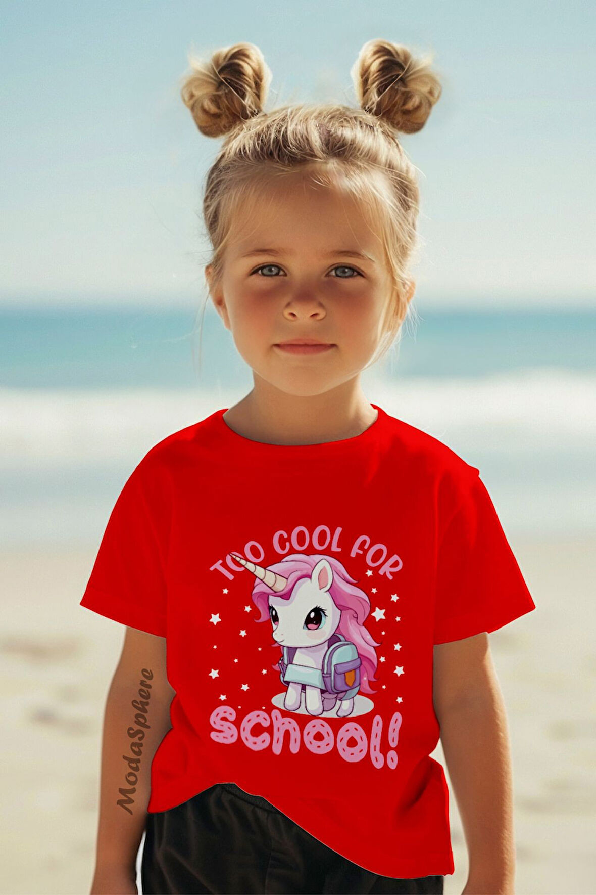 PONNY SCHOOL BASKILI BİSİKLET YAKA KISA KOLLU ÇOCUK TİŞÖRT