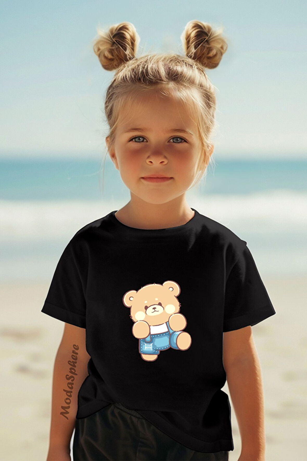 AYICIK BASKILI BİSİKLET YAKA KISA KOLLU ÇOCUK TİŞÖRT