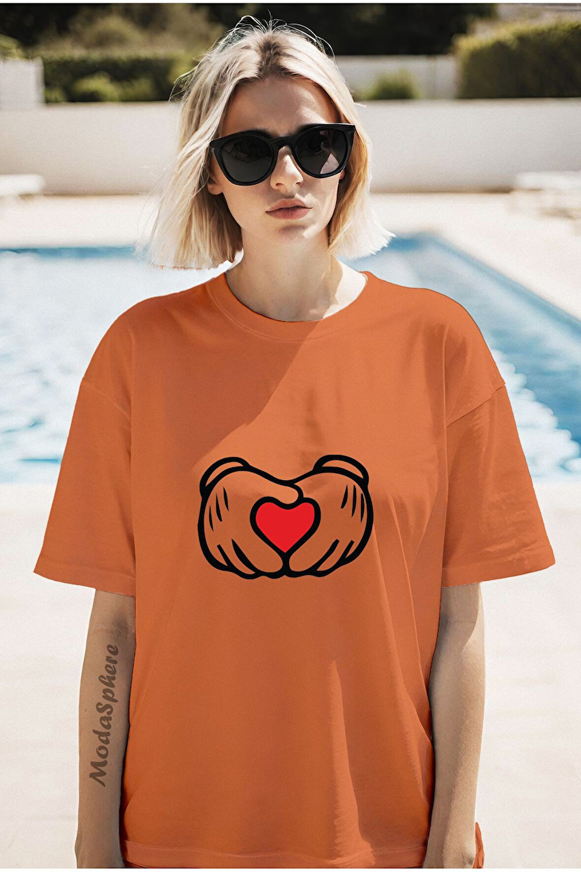 KALP BASKILI BİSİKLET YAKA KISA KOLLU UNISEX TİŞÖRT