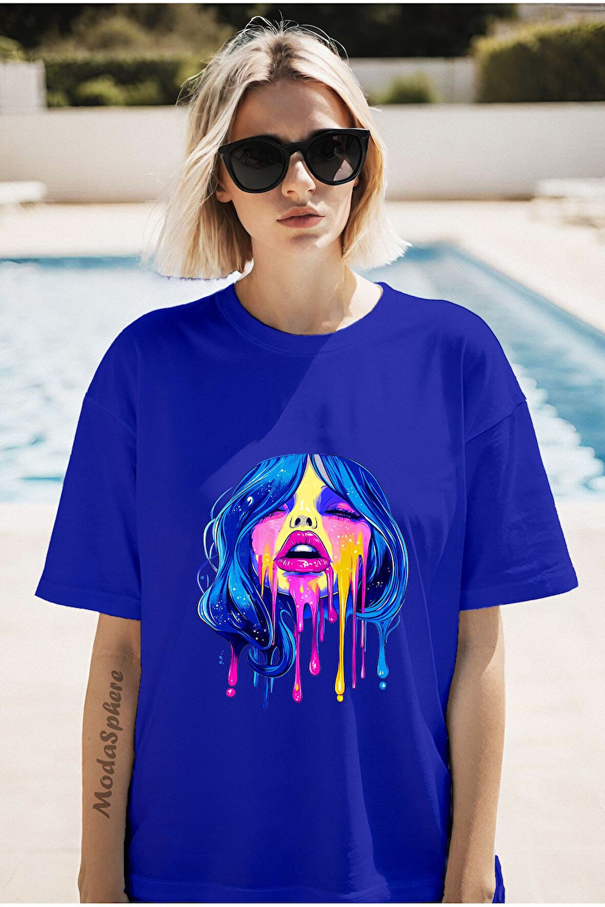 BASKILI BİSİKLET YAKA KISA KOLLU UNISEX TİŞÖRT