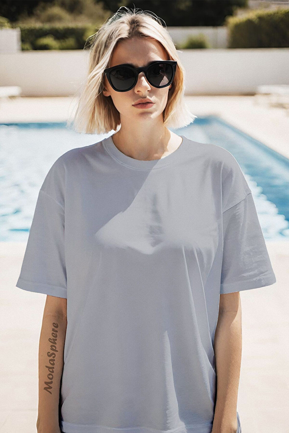 BASKISIZ SADE BİSİKLET YAKA KISA KOLLU UNISEX TİŞÖRT