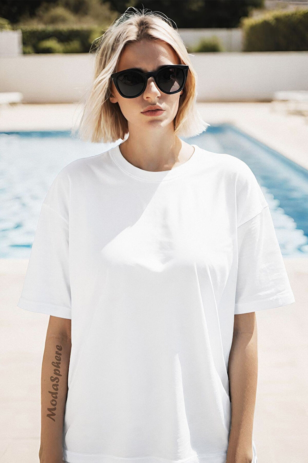 BASKISIZ SADE BİSİKLET YAKA KISA KOLLU UNISEX TİŞÖRT