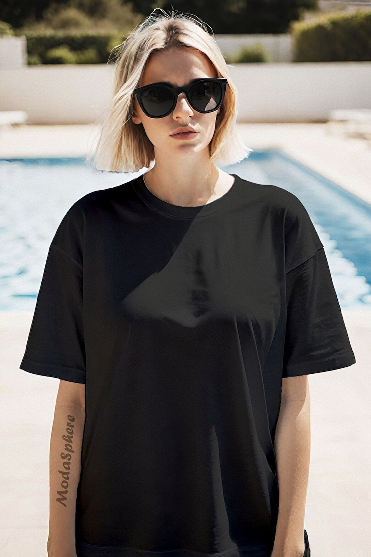 BASKISIZ SADE BİSİKLET YAKA KISA KOLLU UNISEX TİŞÖRT