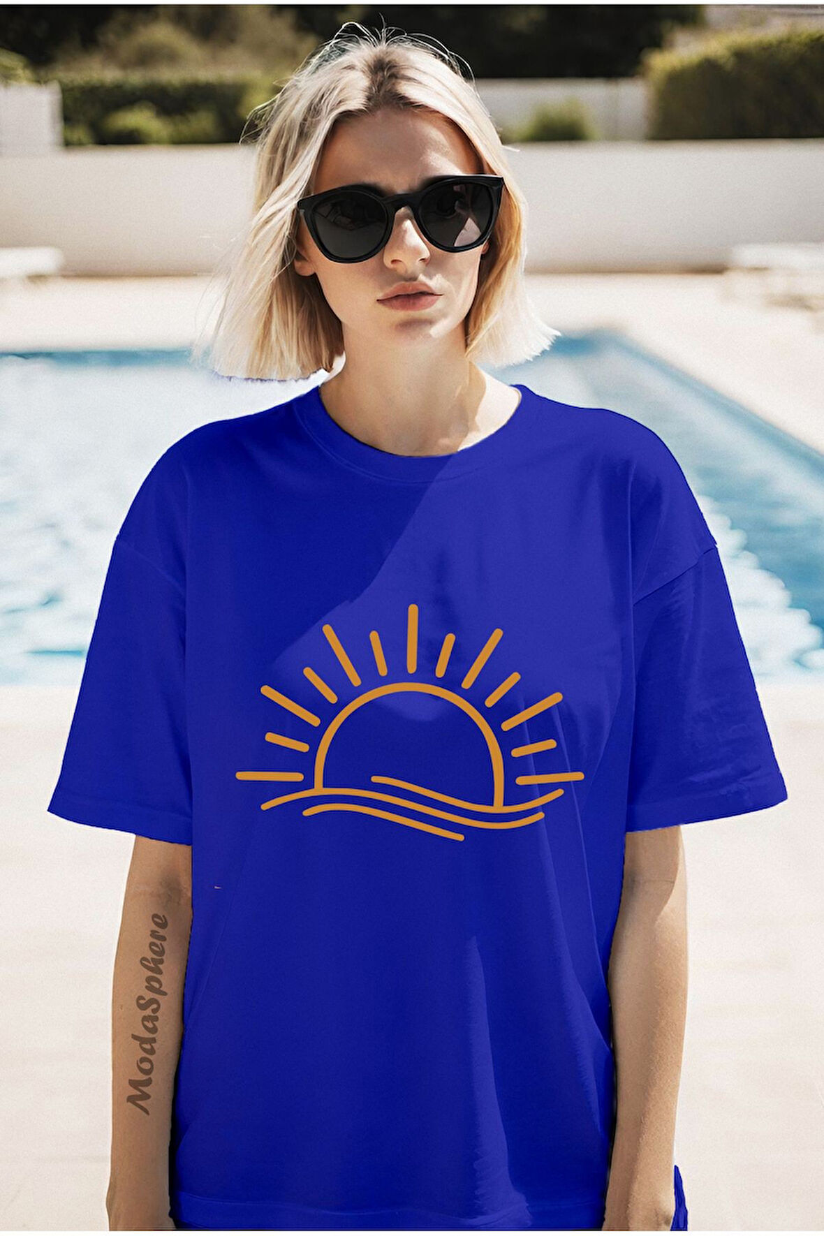 BASKILI BİSİKLET YAKA KISA KOLLU UNISEX TİŞÖRT