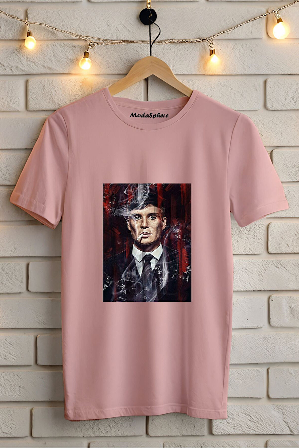 BASKILI BİSİKLET YAKA KISA KOLLU UNISEX TİŞÖRT
