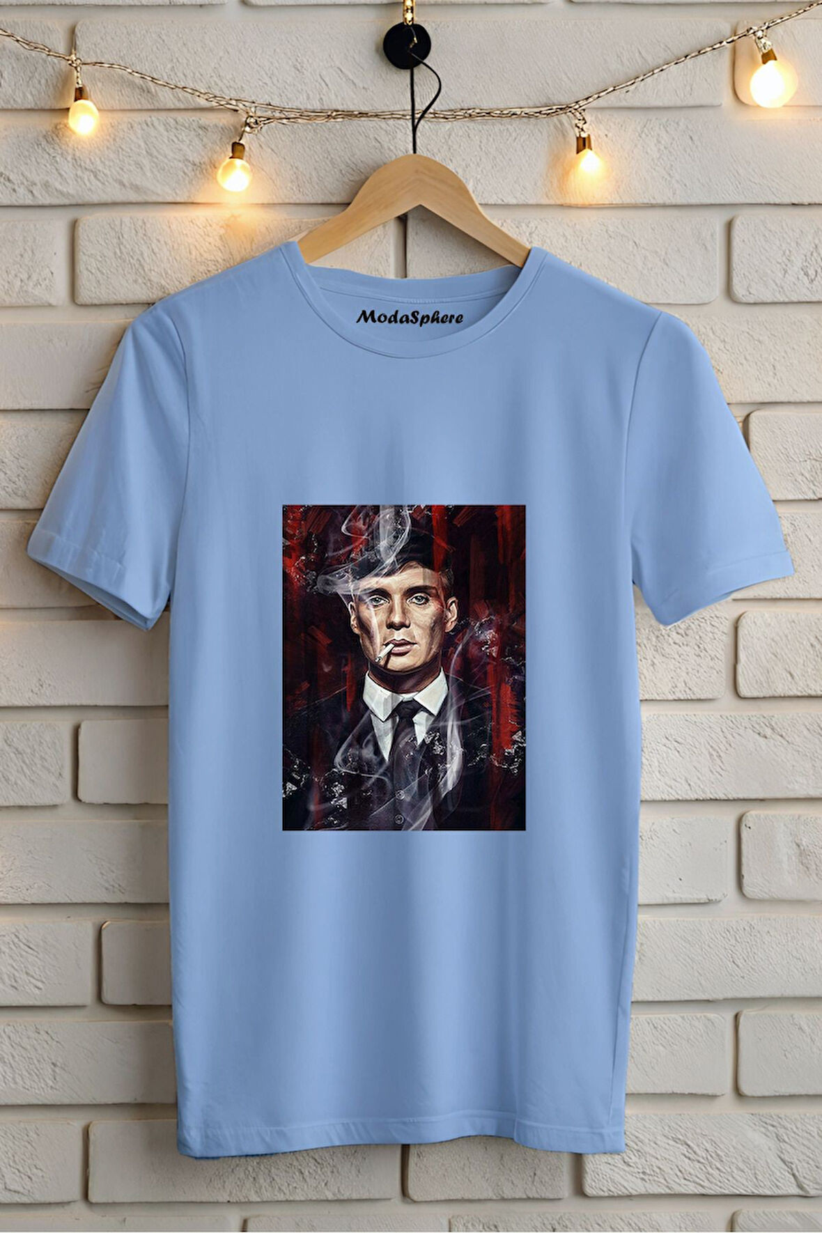 BASKILI BİSİKLET YAKA KISA KOLLU UNISEX TİŞÖRT