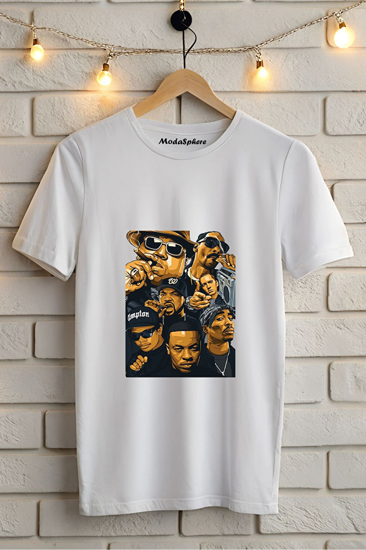 BASKILI BİSİKLET YAKA KISA KOLLU UNISEX TİŞÖRT