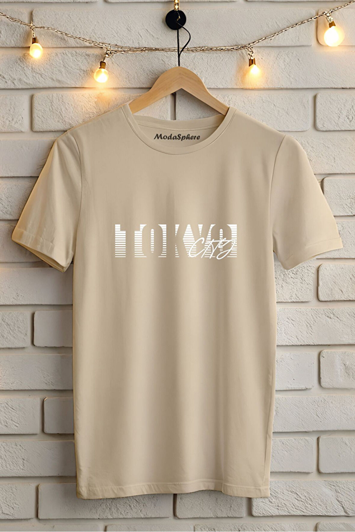 TOKYO BASKILI BİSİKLET YAKA KISA KOLLU UNISEX TİŞÖRT