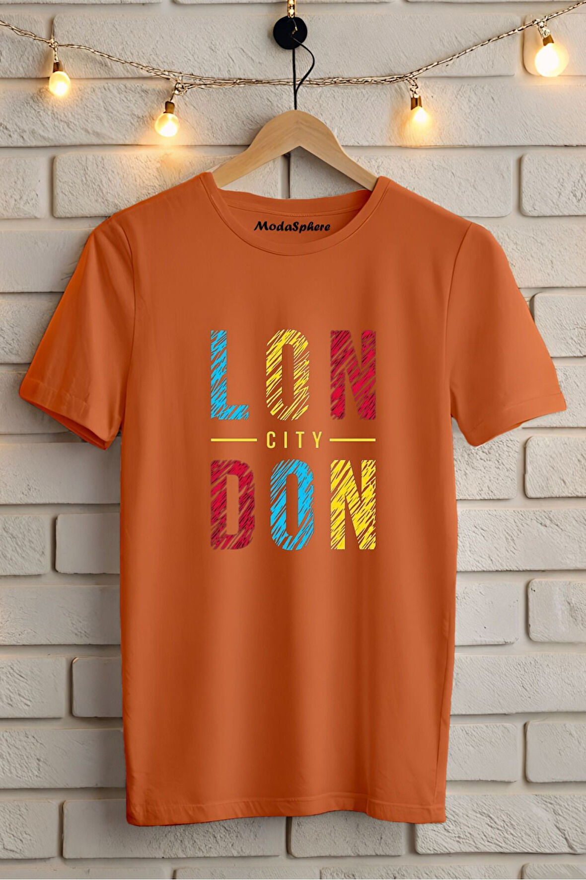 LONDONCITY BASKILI BİSİKLET YAKA KISA KOLLU UNISEX TİŞÖRT