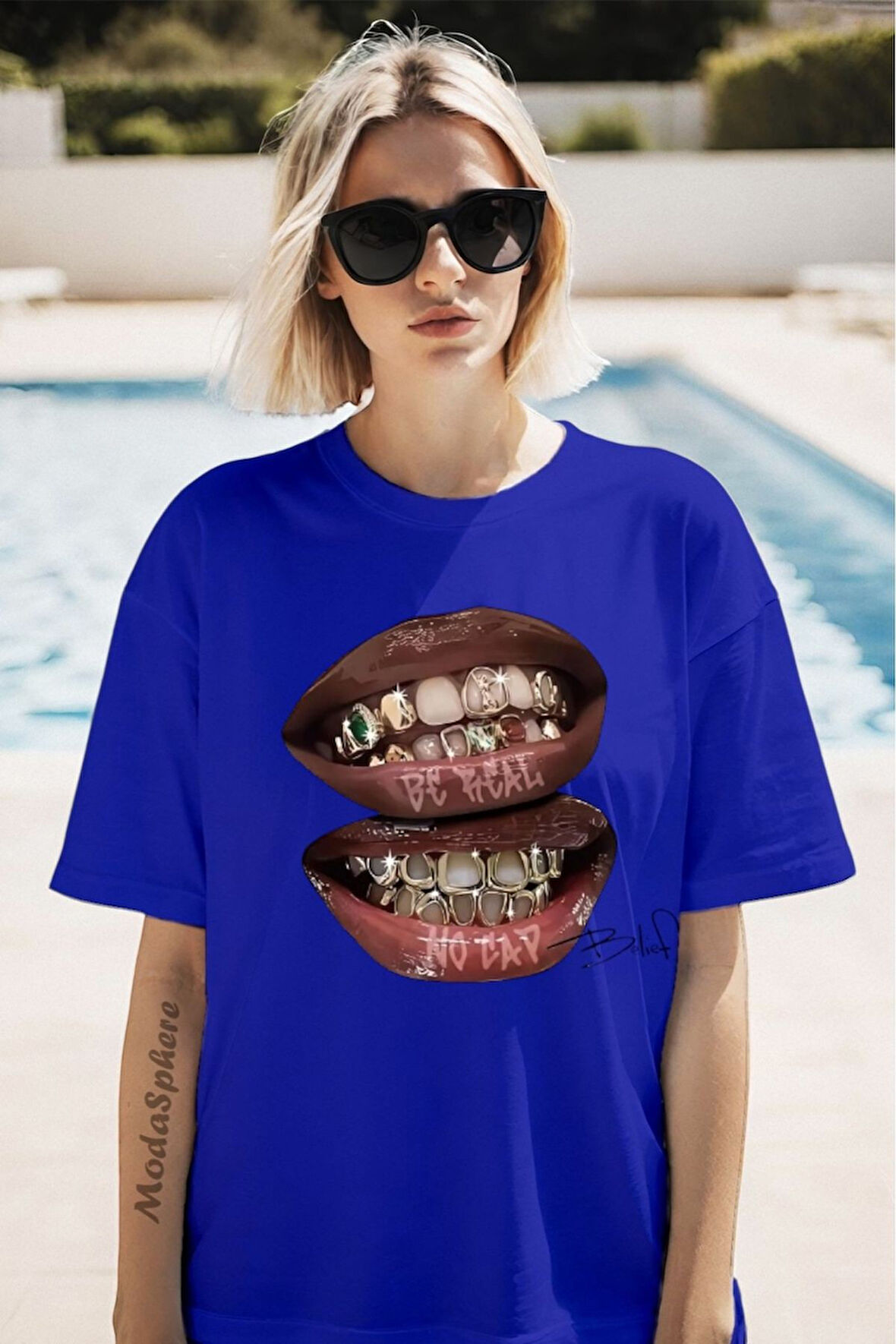 Baskılı Unisex Oversize Tişört Battal Boy