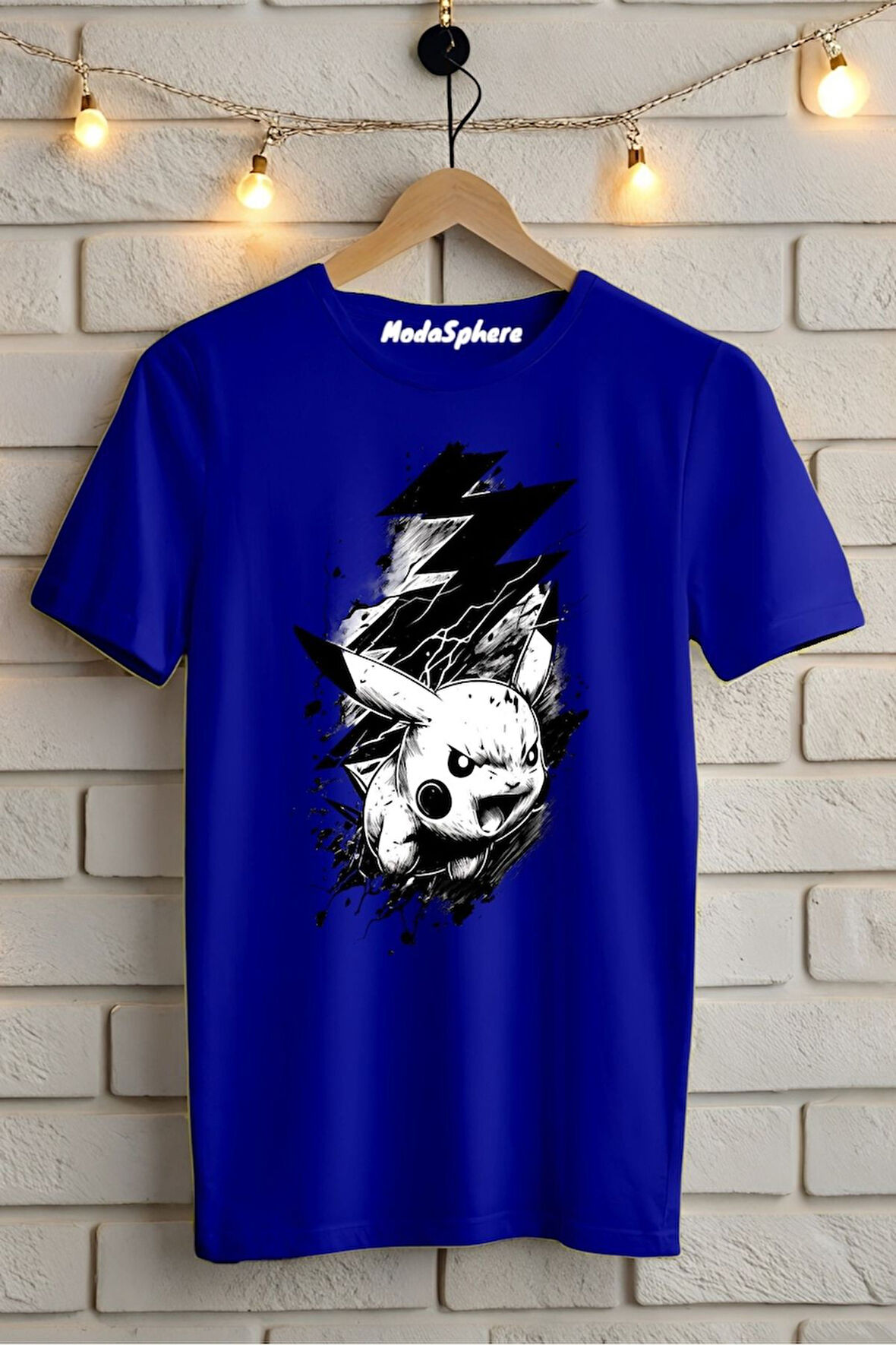 Pikaçu Baskılı Unisex Oversize Tişört