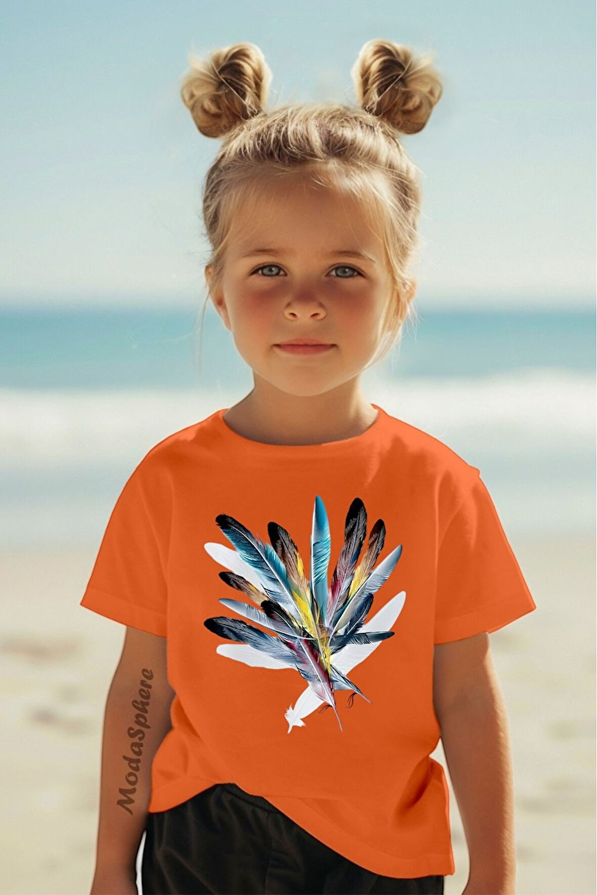 Baskılı Kız Çocuk Oversize Tişört