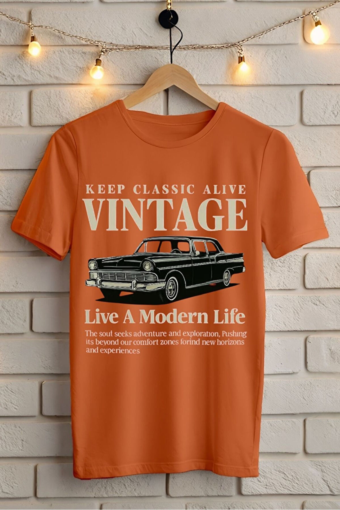 Vintage Baskılı Unisex Oversize Tişört