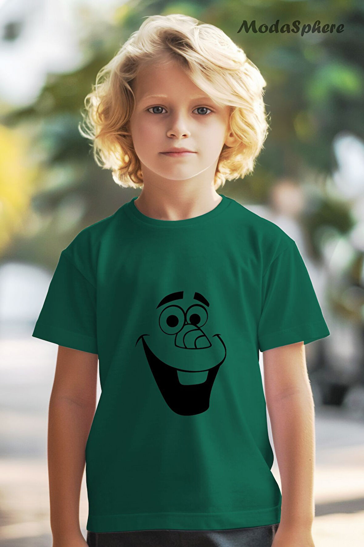 BASKILI BİSİKLET YAKA KISA KOLLU ÇOCUK TİŞÖRT