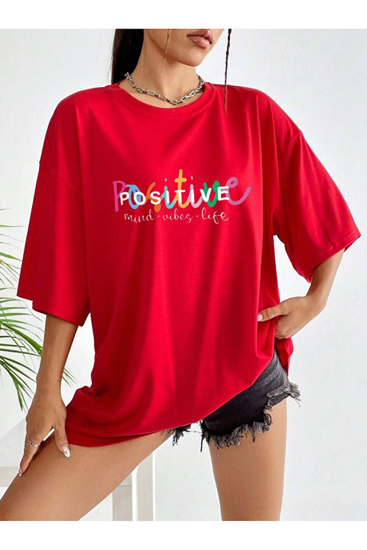 Positive Baskılı Unisex Tshirt