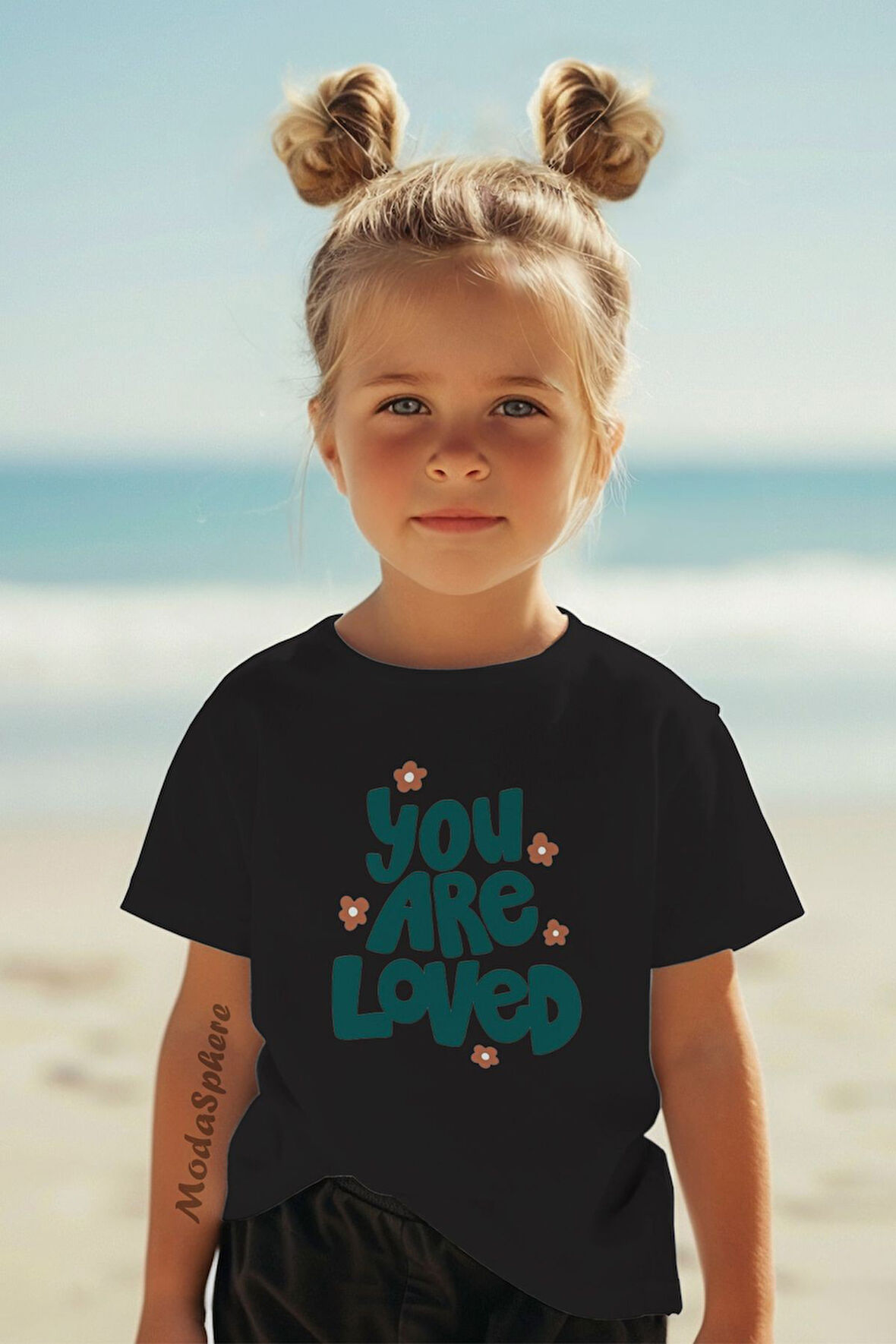 You are loved Baskılı Bisiklet Yaka Kız Çocuk Tişört