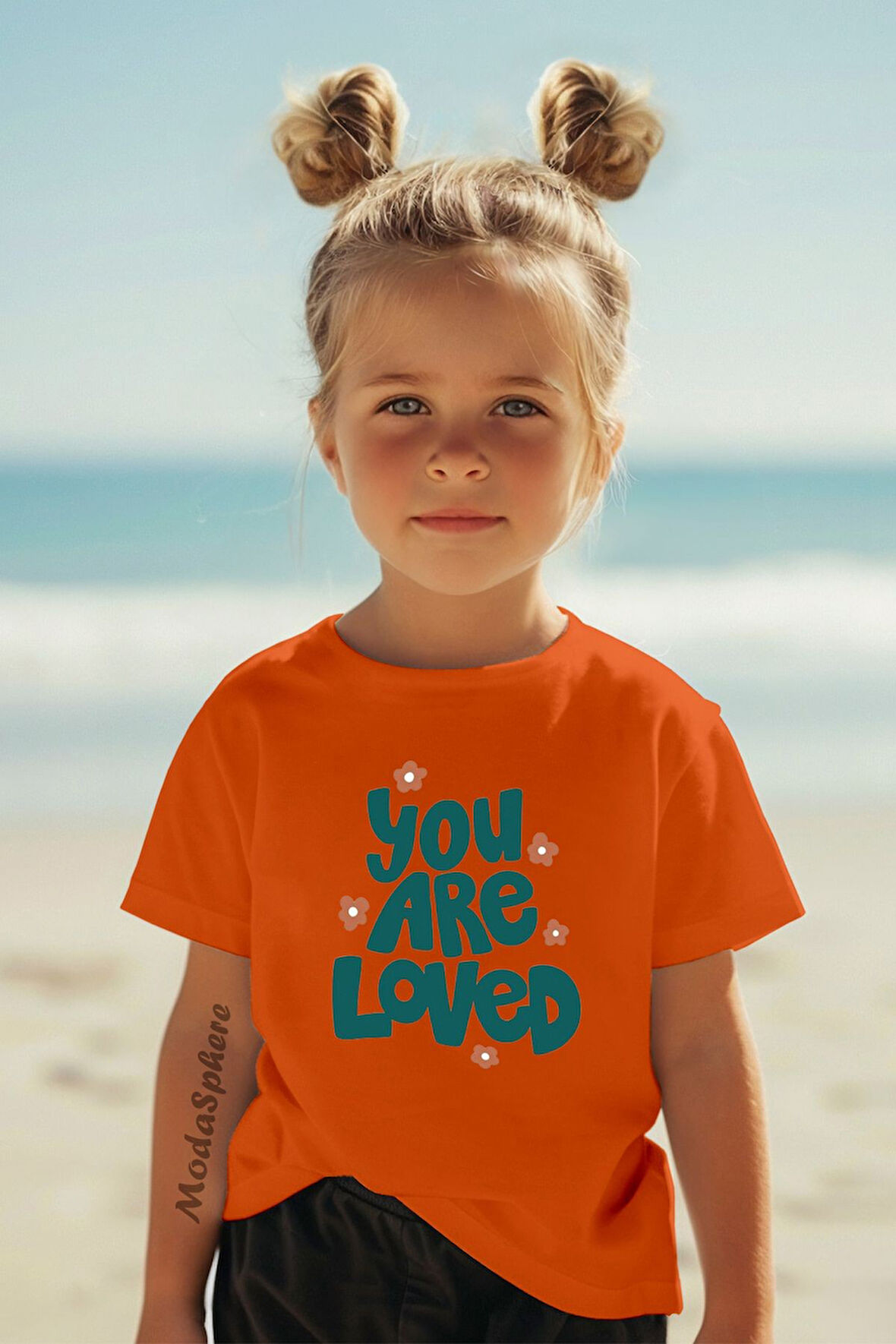 You are loved Baskılı Bisiklet Yaka Kız Çocuk Tişört