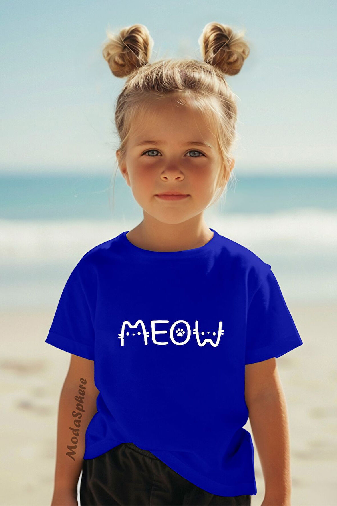 MEOW BASKILI KISA KOLLU ÇOCUK TİŞÖRT