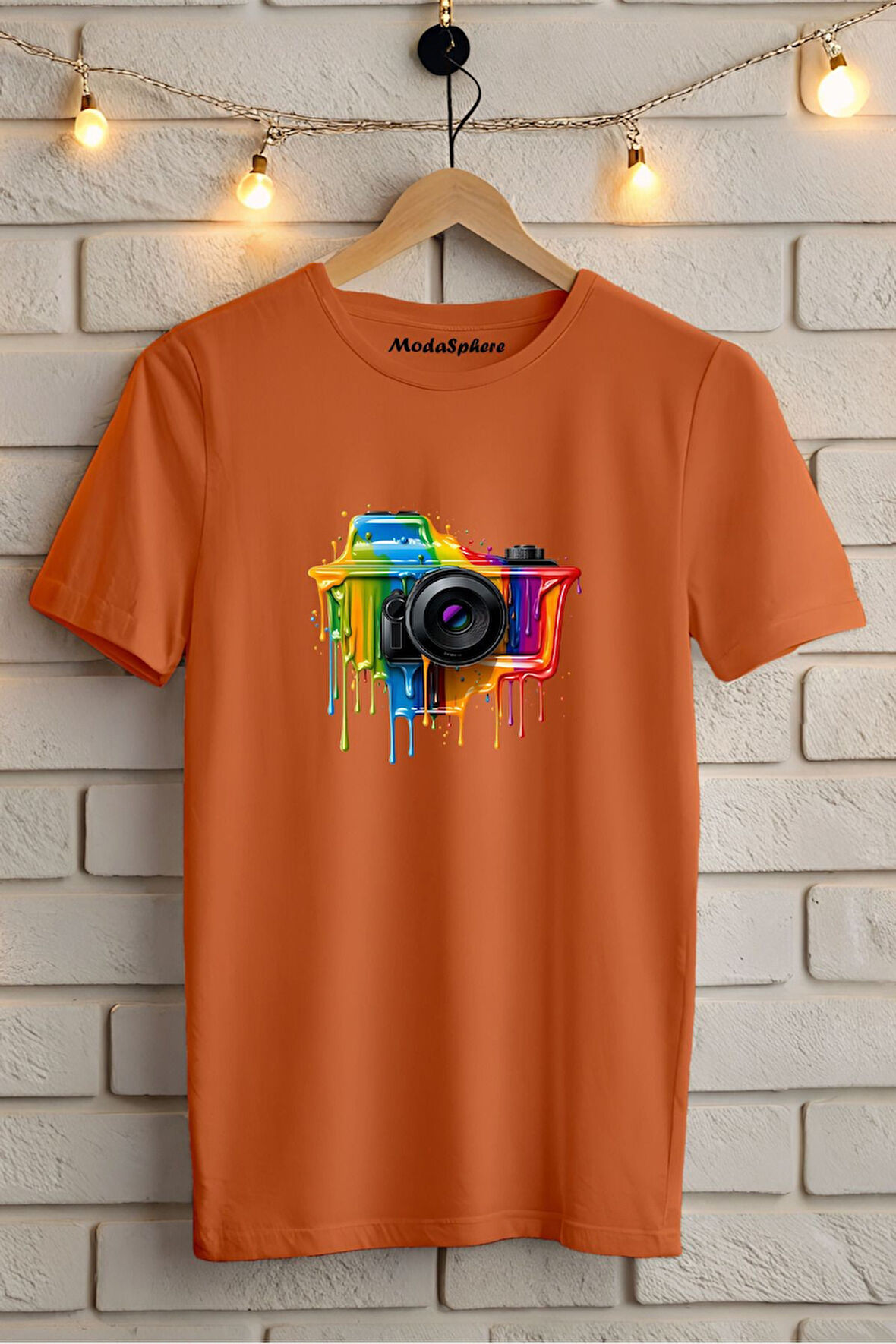 Kamera Baskılı Unisex Oversize Tişört