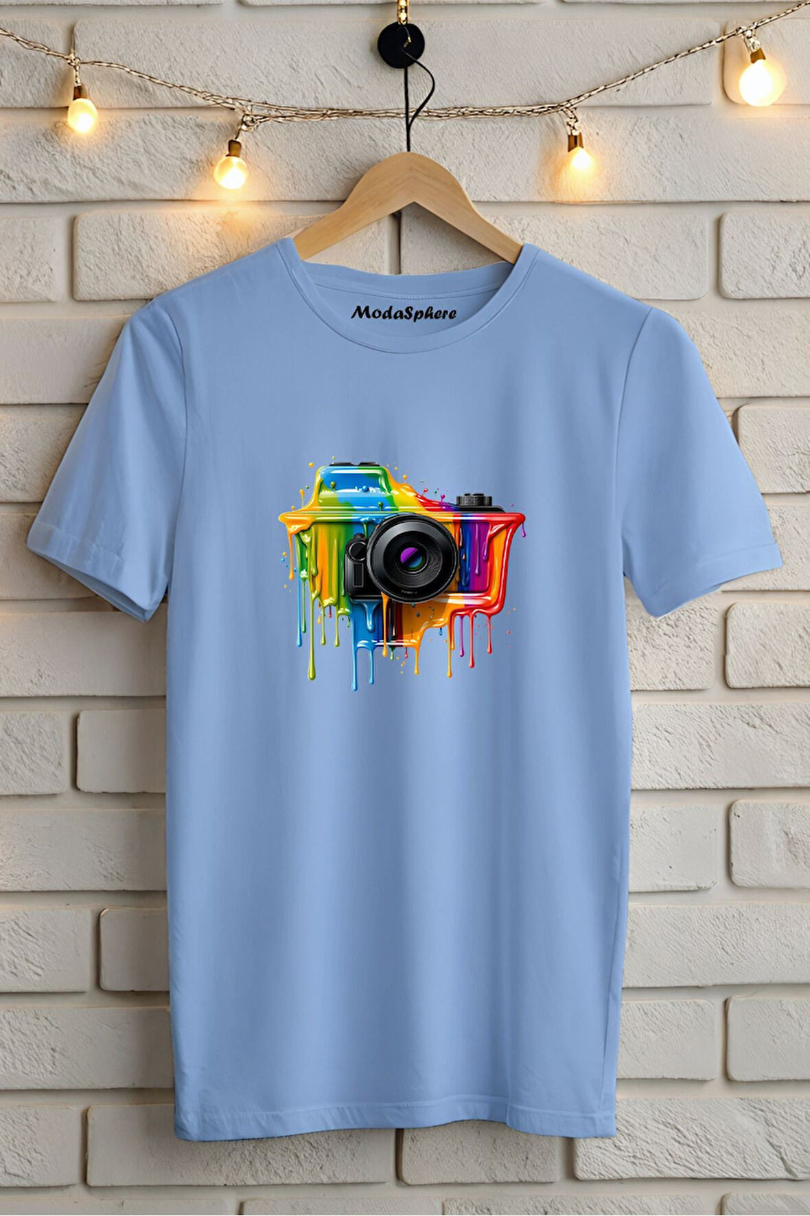 Kamera Baskılı Unisex Oversize Tişört