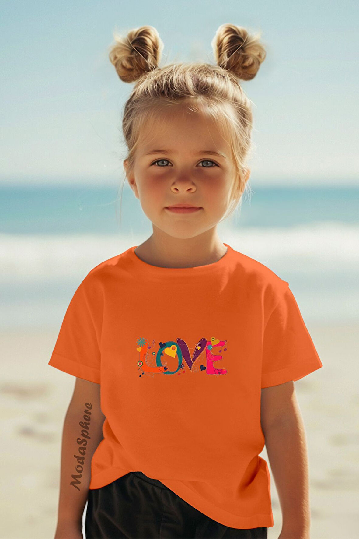 Love Baskili Kisa Kollu Çocuk Ti̇şört