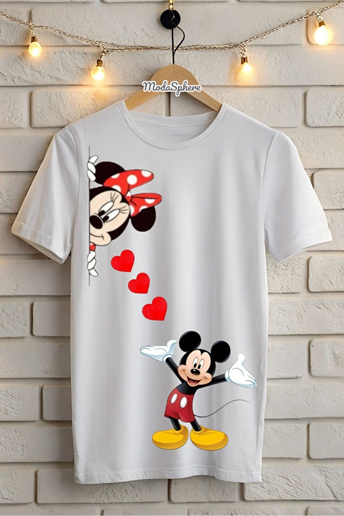 Mickey Mouse Baskılı Unisex Oversize Tişört