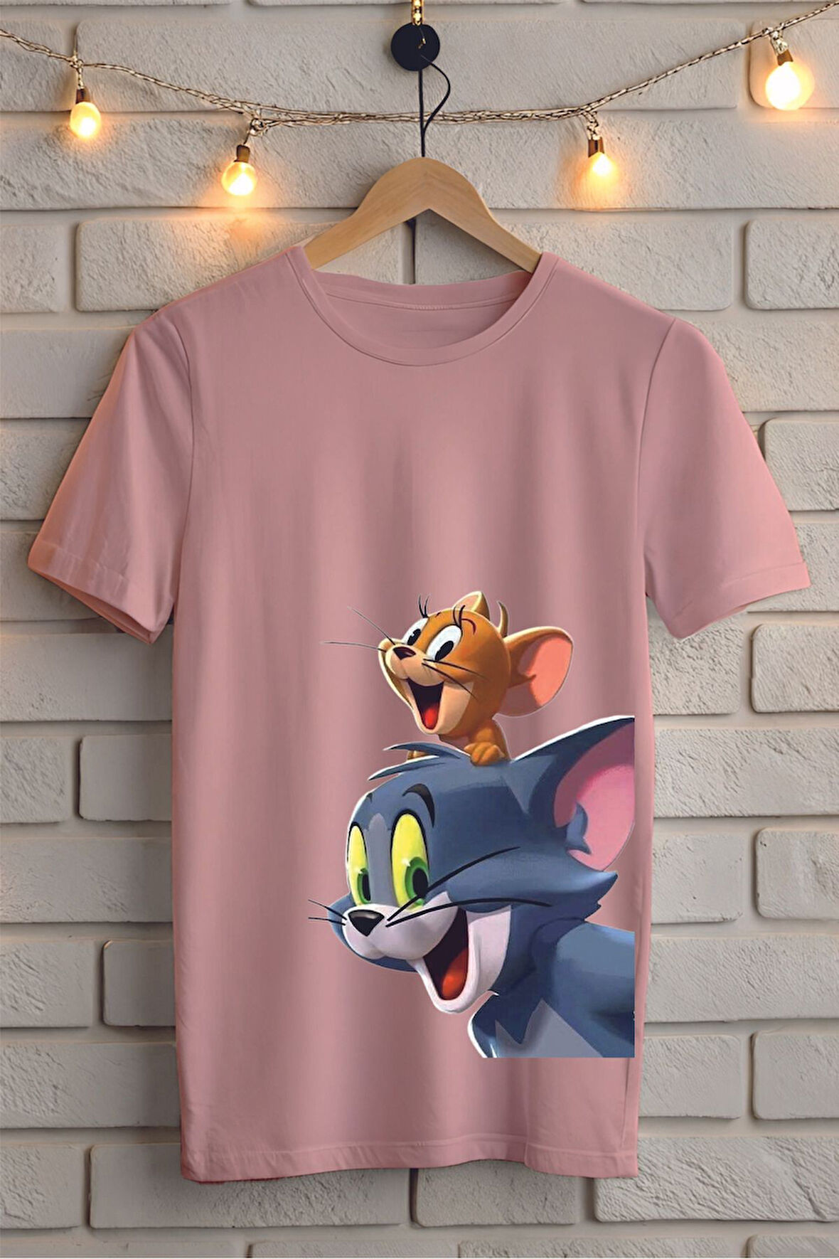 TOM ve JERRY Baskılı Unisex Oversize Tişört
