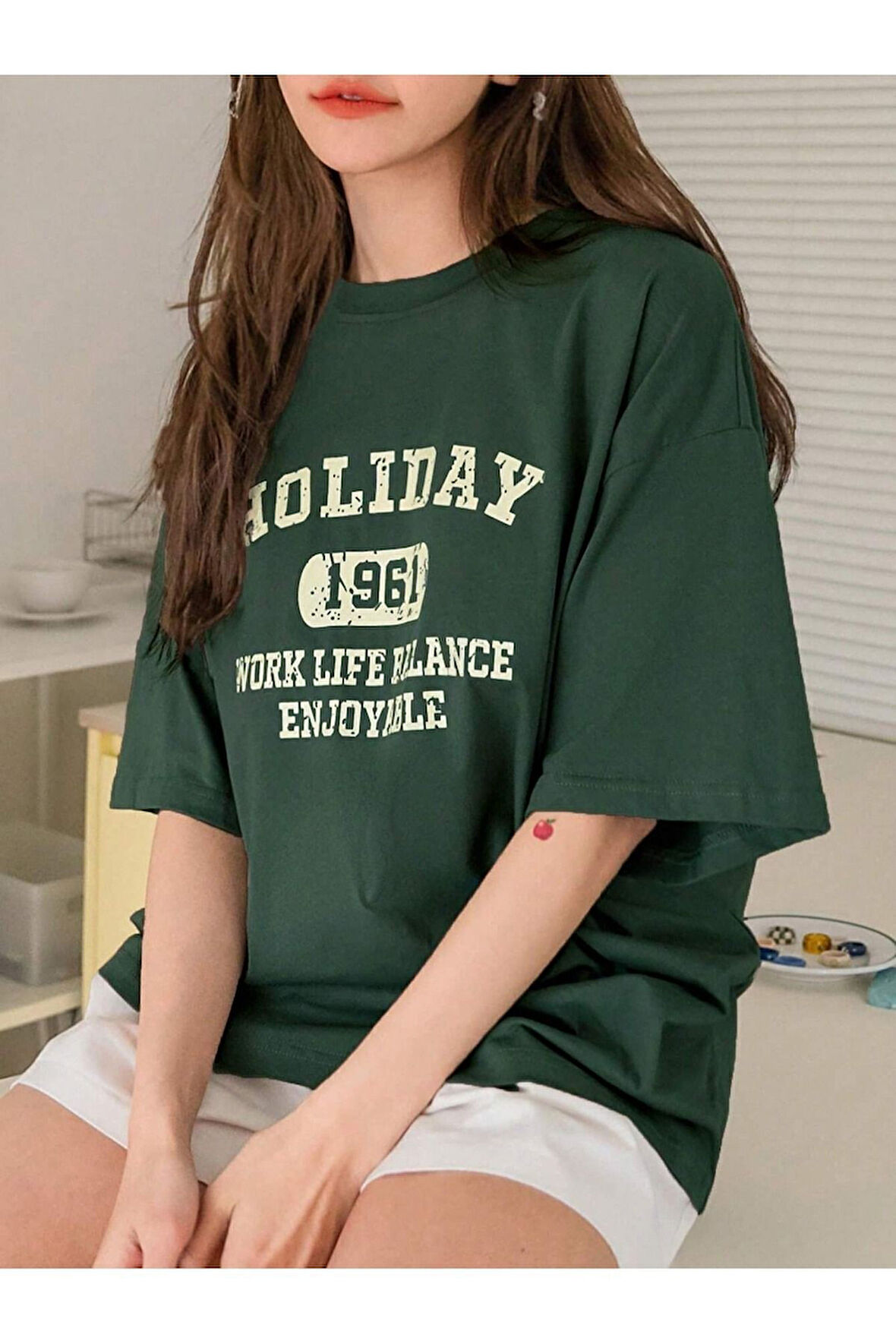 Kadın Holiday 1961 Baskılı Oversıze T-shirt