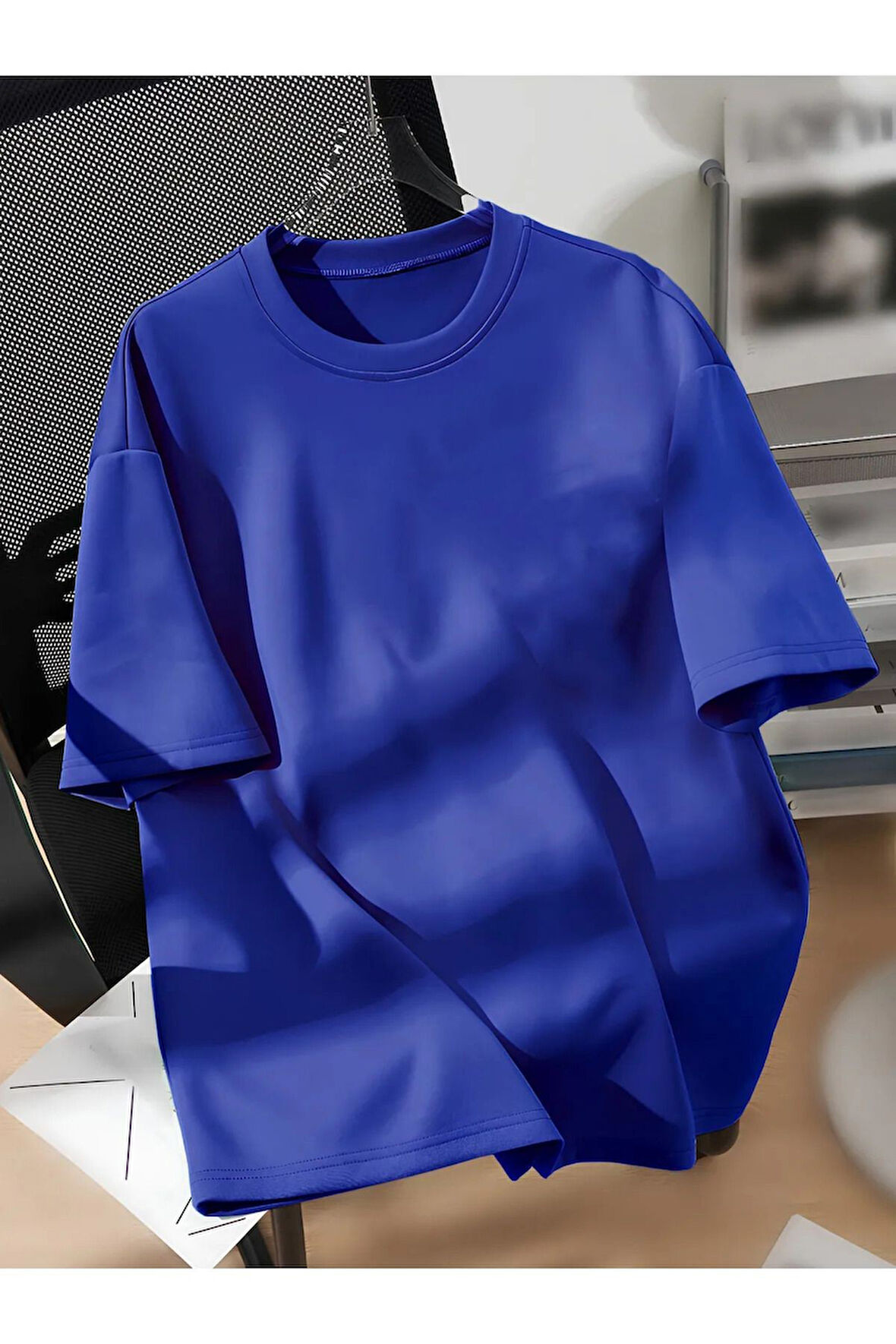 Unisex Oversize Düz Tişört – Pamuklu Rahat Kesim Erkek/Kadın T-Shirt