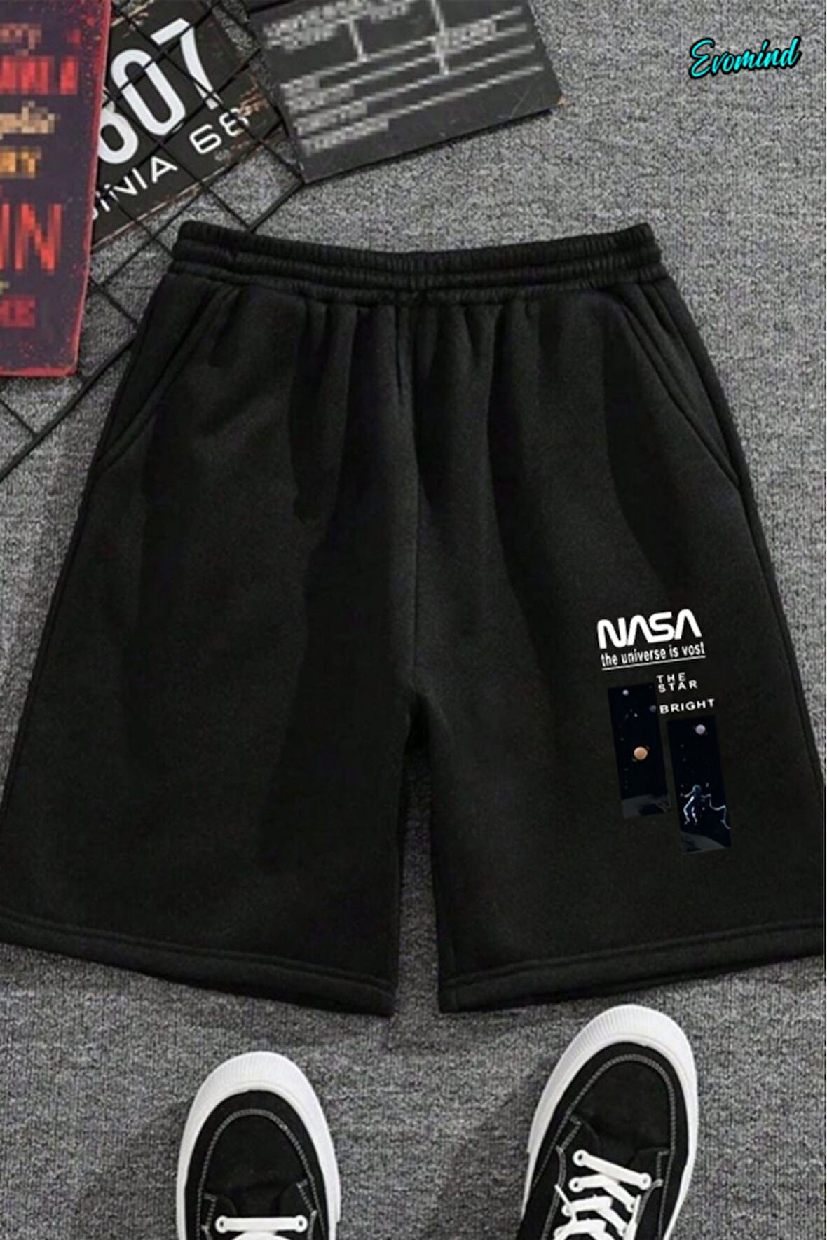 NASA Baskılı Unisex Şort